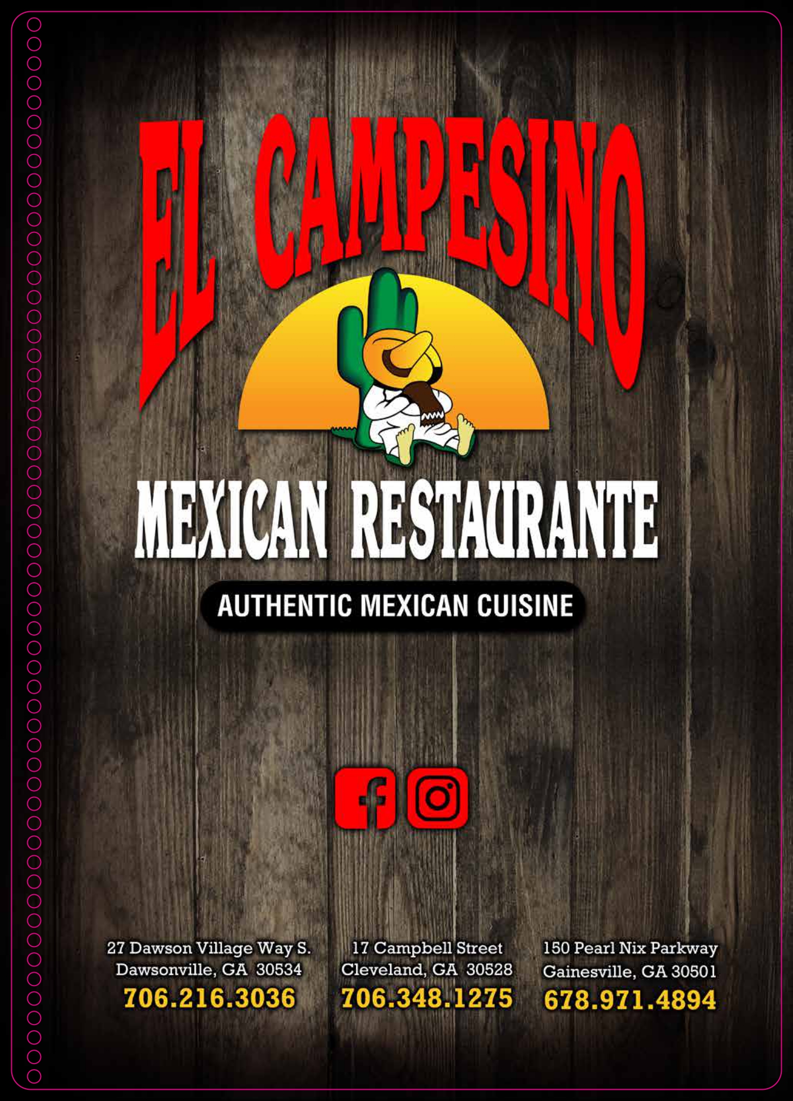 Menu El Campesino Restaurante